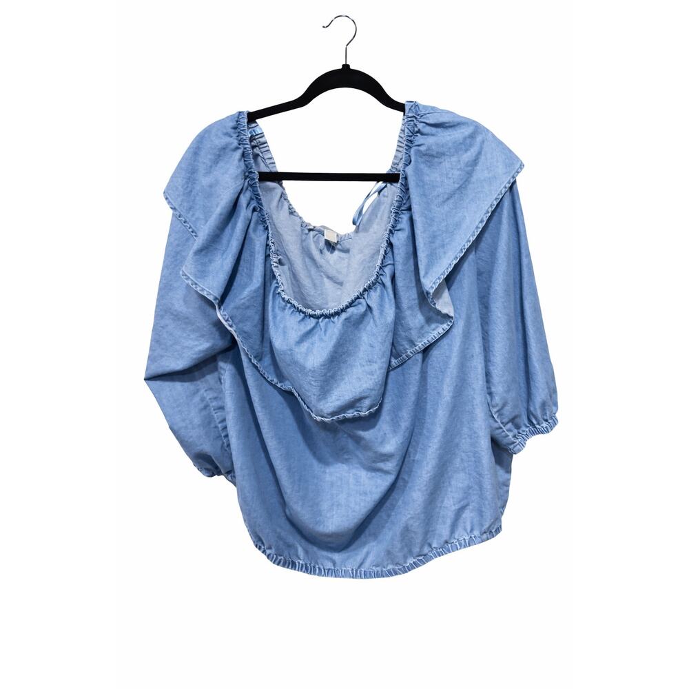 Michael Kors 3X Chambray Boho Peasant Cottagecore Romantic Denim Minimalist Chic